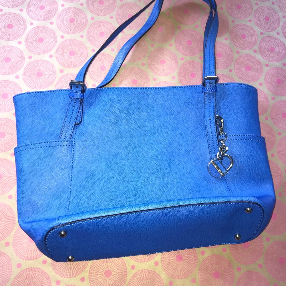 Calvin Klein Blue Saffiano Tote